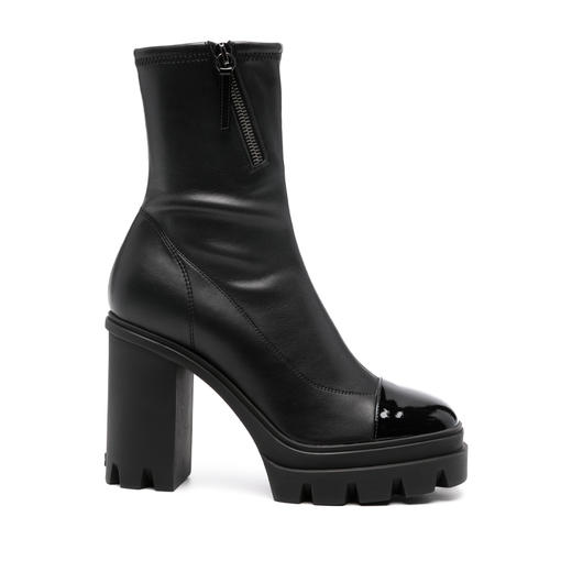 Giuseppe Zanotti 女士拉链皮革高跟靴 黑色 I370008005 商品图0