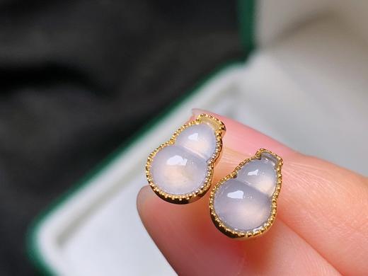 葫芦翡翠耳钉 商品图0