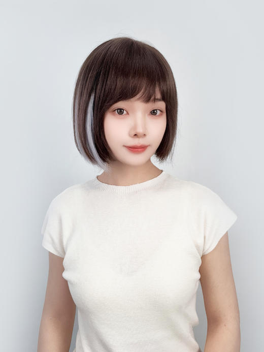 瑞贝卡假发女全真人发挂耳挑染炫彩接发片中长直发片潮流女团佩饰 商品图5