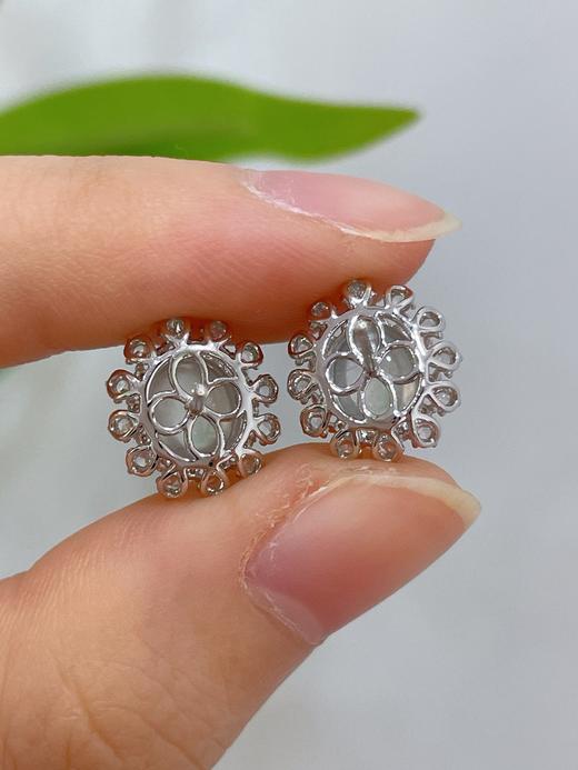 蛋面翡翠耳钉 商品图3