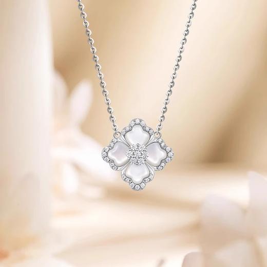 suns 贝母四叶草S925纯银项链女轻奢小众锁骨链2024新款送女友老婆礼物礼品 商品图2