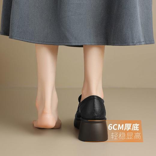 ZHR则则复古法式小皮鞋2024新款英伦乐福鞋厚底单鞋jk女鞋一脚蹬 商品图3