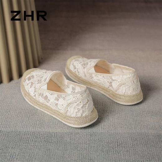 ZHR网纱透气新中式渔夫鞋2024新款一脚蹬单鞋时耐磨尚小香风女鞋 商品图6