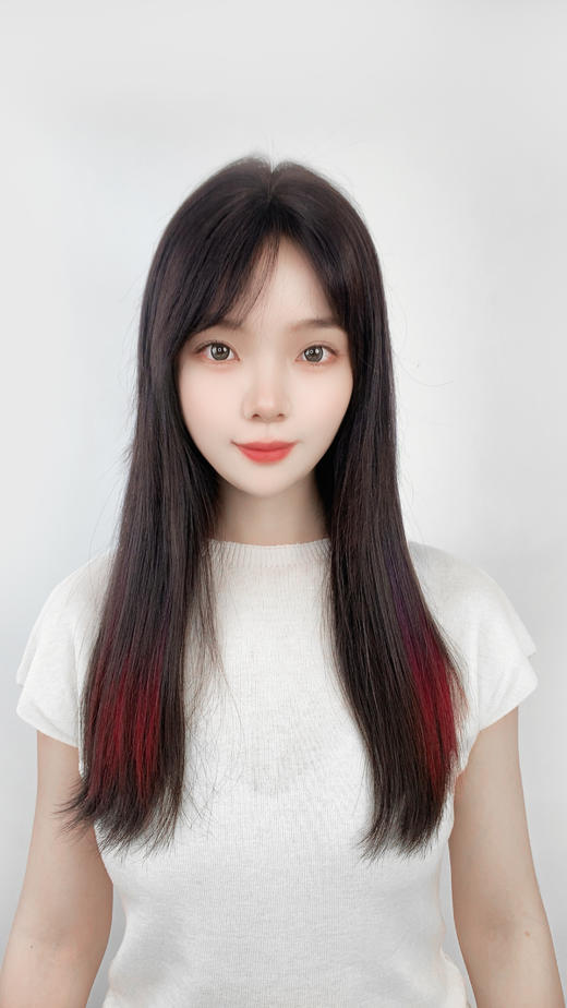 挂耳染假发片渐变彩色仿真接发无痕隐形一片式挑染长直发片 商品图2