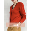 TYNVIE 波浪纹饰边撞色羊绒开衫-红色 商品缩略图0