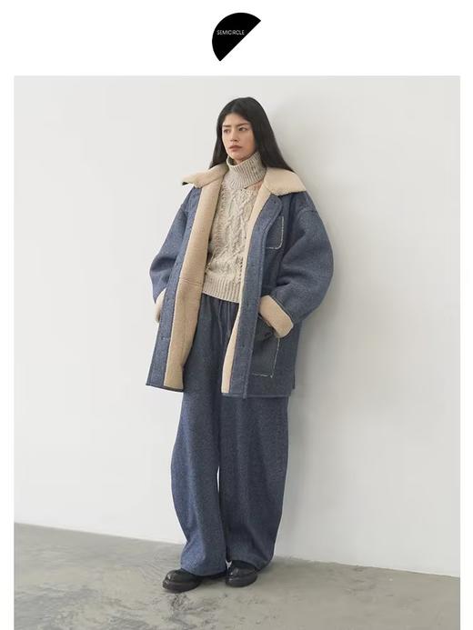 半圆/D24401674/翻领工装羊羔毛外套 商品图0