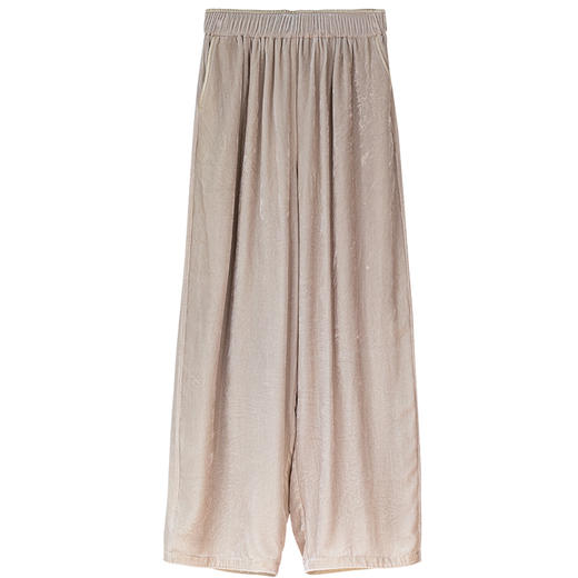 牧衣游原创 丝绒净色裤子女新款柔软垂感文艺宽松百搭休闲裤 见月 商品图4