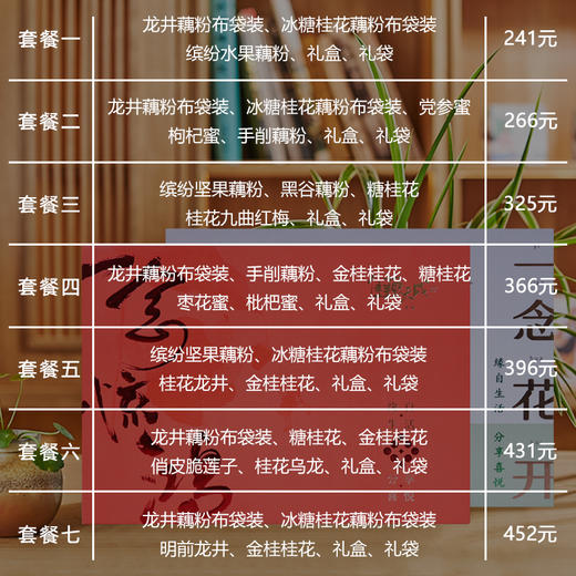 佳藕天成藕粉礼盒套装 正宗杭州西湖特产纯藕粉茶叶蜂蜜礼盒 商品图1