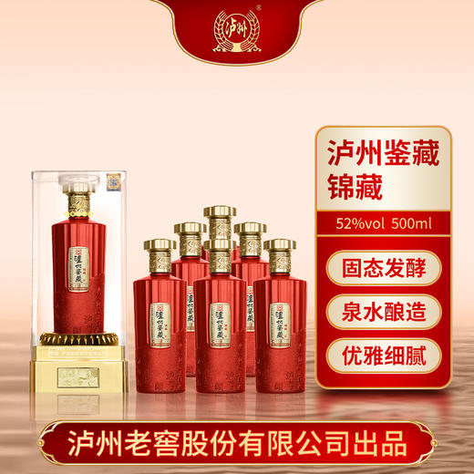 泸州老窖股份出品 泸州鉴藏酒锦藏 52度浓香型白酒500ml*6瓶（整箱装配三个礼品袋） 商品图0