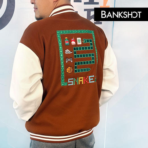 【听老杨原创】贪吃蛇主题刺绣/毛巾绣 PU皮袖棒球服 商品图3