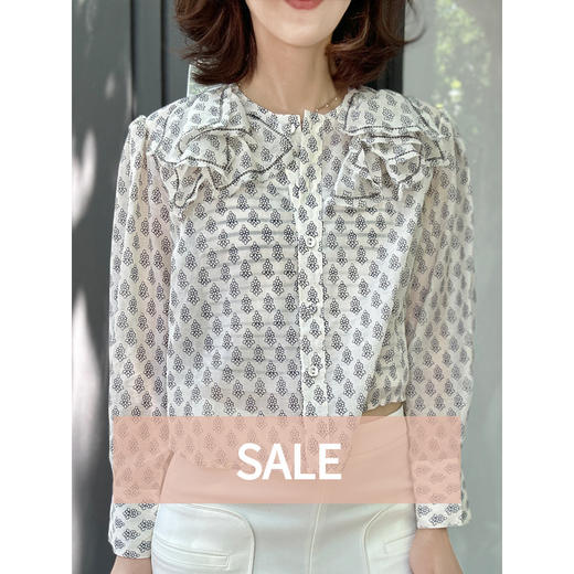 TYNVIE 花卉印花刺绣叠领短衬衫 商品图0