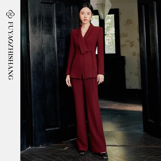 IWY/扶摇系列 安可拉红西装套装女国风盘扣西服外套新中式职业装FYCP530 商品图2