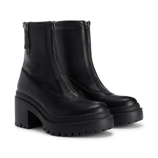 Giuseppe Zanotti 女士拉链皮革高跟靴 黑色 I470000001 商品图1
