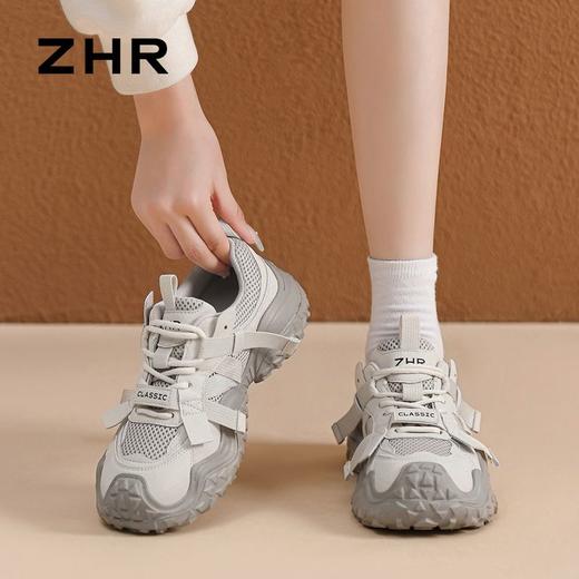 ZHR则则厚底运动休闲鞋女2024新款网面大头老爹鞋软底户外登山鞋 商品图6
