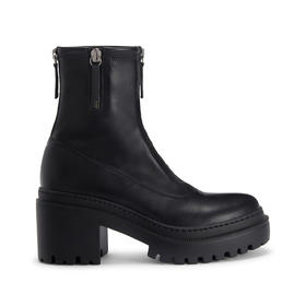 Giuseppe Zanotti 女士拉链皮革高跟靴 黑色 I470000001