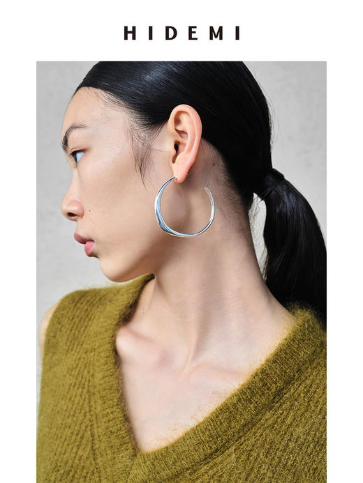 HIDEMI 简约不规则圆弧形耳环 商品图0