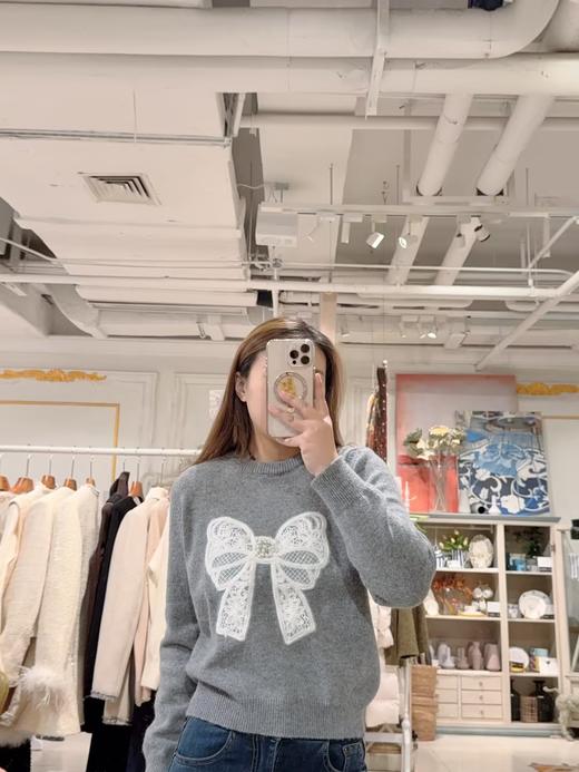 【门店同款】ENJOY冬季“漂亮朋友”氛围感钉珠蝴蝶结毛衣 160598574 商品图5