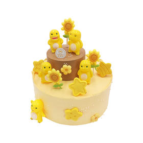 味美特“欢乐奶龙”可爱风双层奶油蛋糕-奶龙是玩具插件，不可食用！