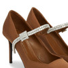 Giuseppe Zanotti 女士合成缎纹织物镶钻高跟鞋 棕色 I460024002 商品缩略图3