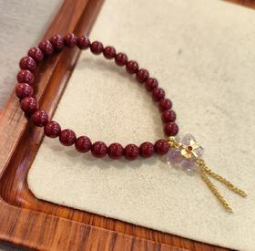 紫金纱手串，配紫水晶，珠子尺寸:6mm 重量:13g