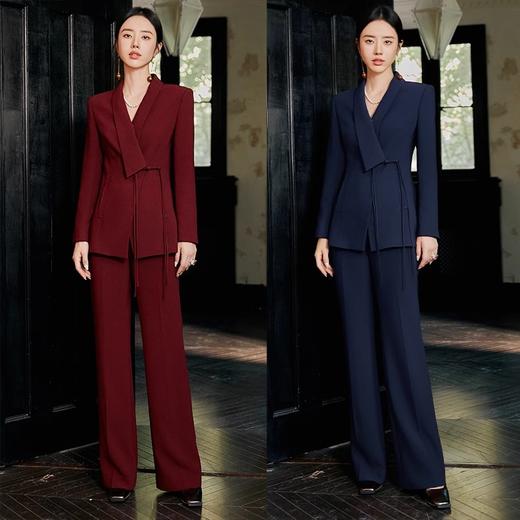 IWY/扶摇系列 安可拉红西装套装女国风盘扣西服外套新中式职业装FYCP530 商品图3