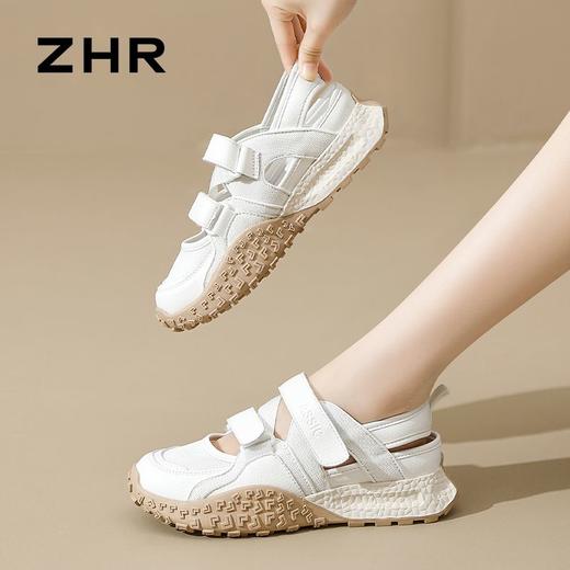 ZHR则则银色镂空包头运动凉鞋女2024夏季新款网面透气老爹鞋女鞋 商品图8