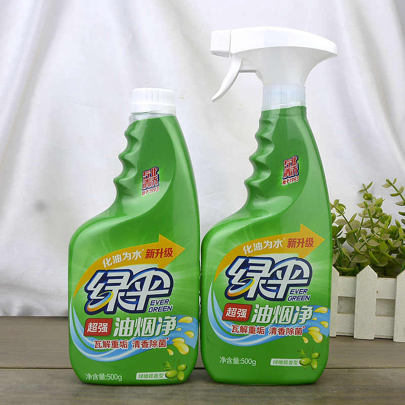 绿伞 油烟净 油污清洗剂 清洁剂 抽油烟机厨房家用 去重污清洁剂绿橄榄香型500g*2瓶
