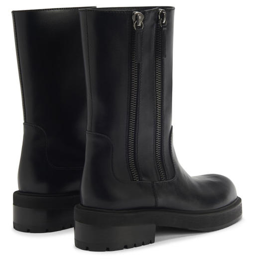 Giuseppe Zanotti 女士拉链皮革短靴 黑色 I470012002 商品图2