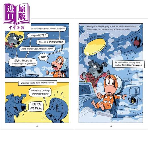 【中商原版】大卫威廉姆斯 星际猩猩 David Walliams Astrochimp 英文原版 全彩漫画故事绘本 动物太空冒险故事 进口儿童读物 商品图2