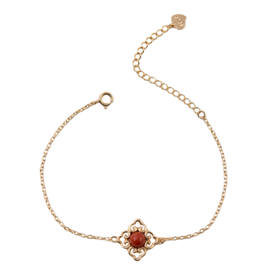 pearl moments珍刻  万事如意 四叶草（南红）手链