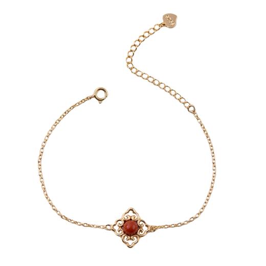 pearl moments珍刻  万事如意 四叶草（南红）手链 商品图0