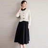 IWY/黑白拼色小翻领西装伞裙套裙气质经理工作服高级感职业装香风女Q1249 商品缩略图2