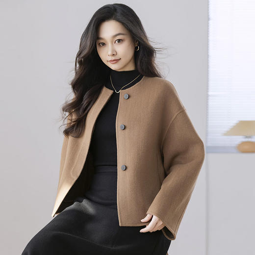 火桐hooton 高定系列 羊绒双拼短款大衣3485 商品图6