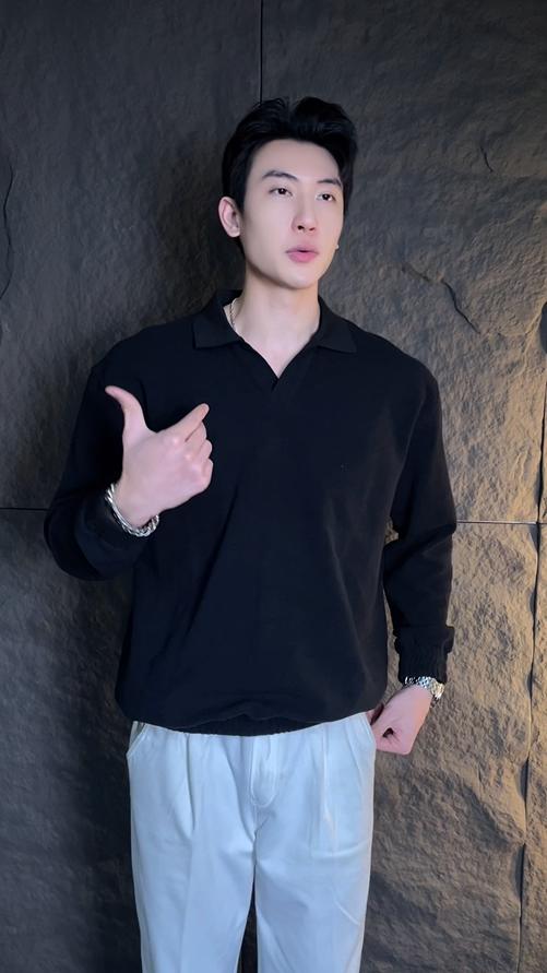 2416810翻领纯色潮牌卫衣春秋长袖时尚百搭宽松套头秋季男女同款 商品图0