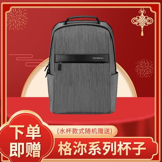 新秀丽时尚双拼 立体有型双肩包 都市简约电脑包TR1 灰色TR1*08026 商品图0