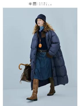 半圆/D22404438/超长款超厚加厚过膝羽绒服