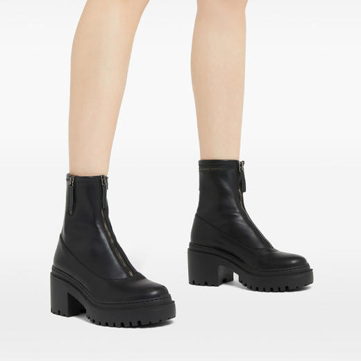 Giuseppe Zanotti 女士拉链皮革高跟靴 黑色 I470000001 商品图3