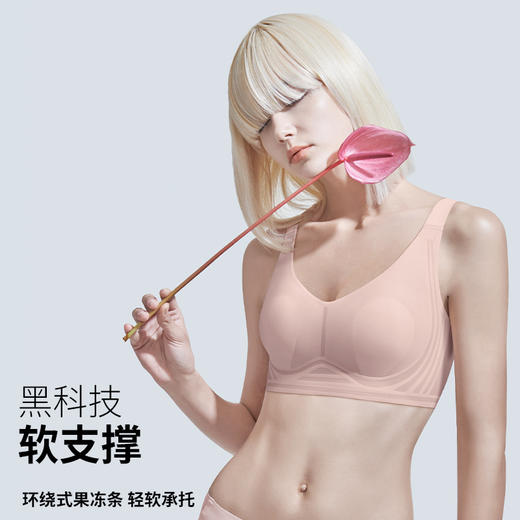 【85B-90E杯】润微兔耳朵 薄款防下垂收副乳聚拢大码文胸 小樱桃 商品图4