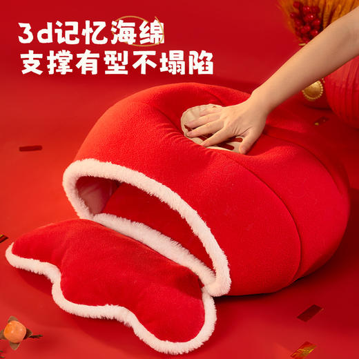 【春节限定❗️宠物新年福袋窝】，吃好喝好！马年款保暖猫窝国潮风海绵加厚猫窝狗窝福袋造型 商品图1