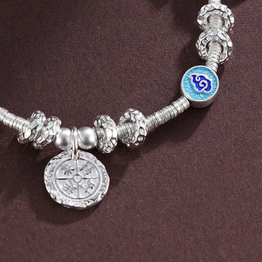 子佩集S925银【清雅喜乐】手链纯银【SL00857】腰缠万贯盘缠福字珐琅彩2501 商品图5