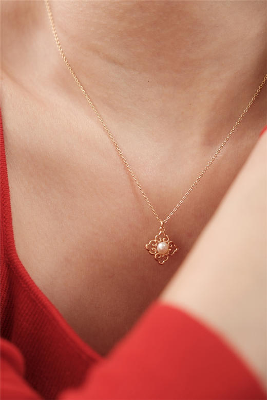 pearl moments珍刻  万事如意 四叶草（珍珠）项链 商品图4