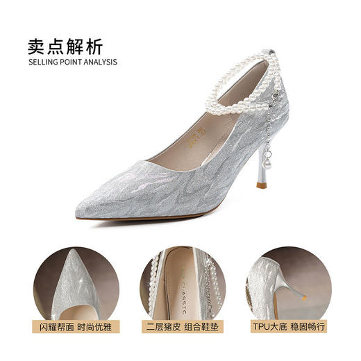 ZHR则则浅口单鞋女2024新款百搭高跟鞋子尖头透气懒人鞋ins女鞋子 商品图2