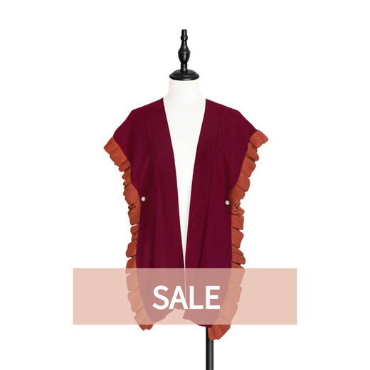 TYNVIE 多用途羊绒混纺背心/披肩 - 梅洛红 商品图0