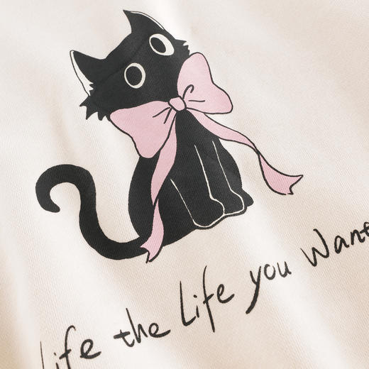 马克珍妮女童趣味猫咪撞色卫衣儿童宽松上衣2025年春装新款250150 商品图4