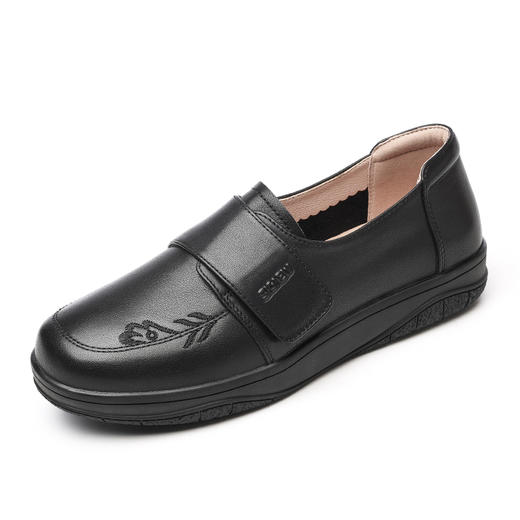 信诺真皮舒适奶奶鞋中老年软底单鞋女2025春季新款一脚蹬妈妈皮鞋5C3066-15 商品图4