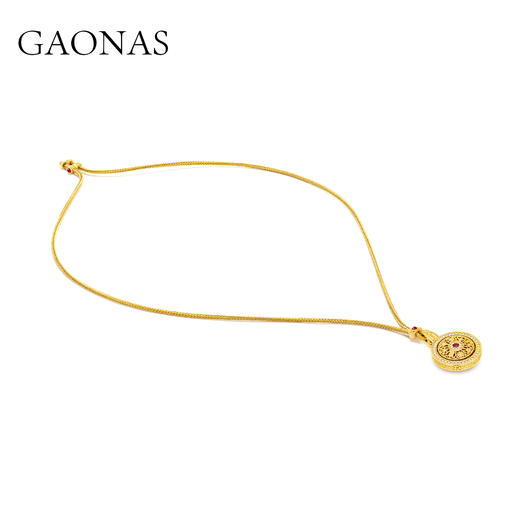 GAONAS中式国风红色罗盘设计项链11232XR 商品图3
