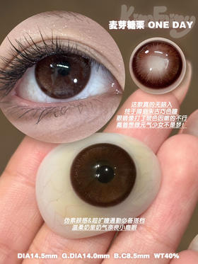 Kira fairy日抛-麦芽糖栗 14.5mm  (日抛十片，度数不同需拍两盒，日抛无售后）