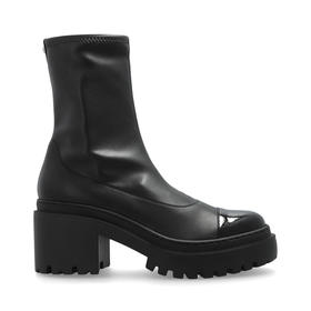 Giuseppe Zanotti 女士拉链皮革高跟靴 黑色 I470002001