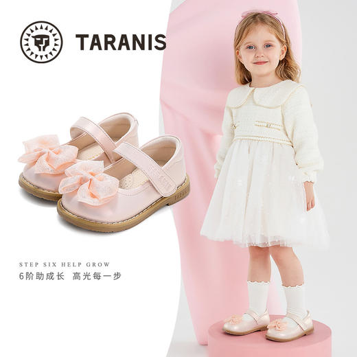 泰兰尼斯女童公主鞋法式绝美小皮鞋春季新款女宝宝包头软底学步鞋 T03T5A5764 商品图1