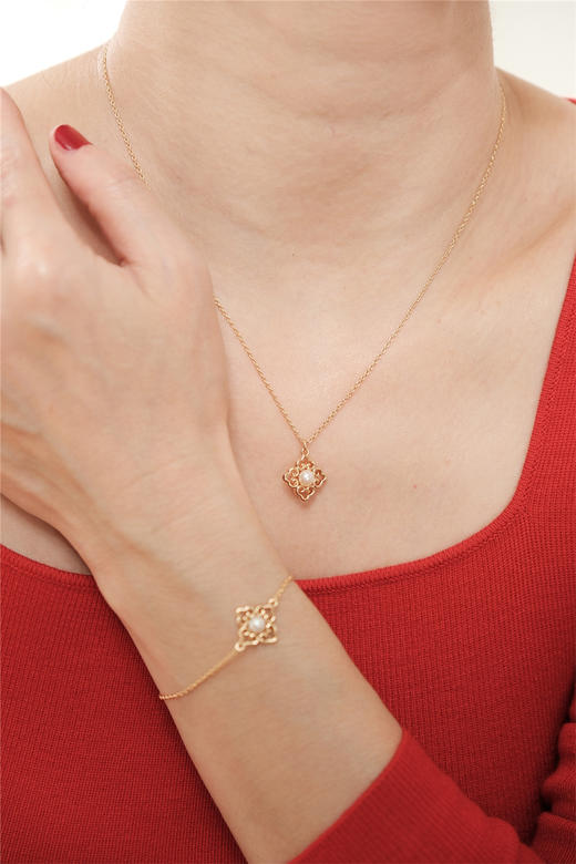 pearl moments珍刻  万事如意 四叶草（珍珠）手链 商品图6